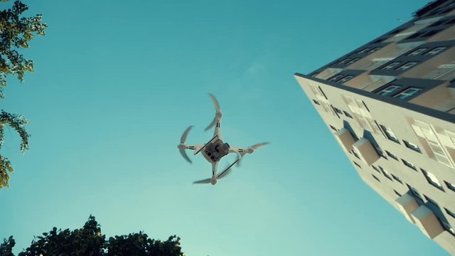 Quadcopter drone in the air