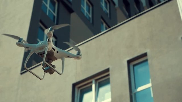 Quadcopter drone in the air