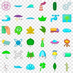 Organic icons set. Cartoon style of 36 organic vector icons for web for any design