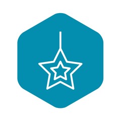 Christmas tree star icon. Outline christmas tree star vector icon for web design isolated on black background