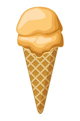Ice cream cone with scoop