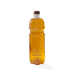 Bottle of sunflower oil isolated on white background