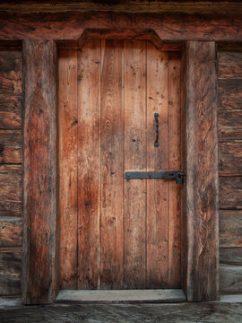 Old medieval wooden door.