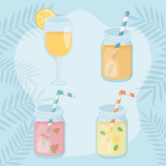 summer holiday poster set icons