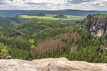 panoramic view on kaiserkrone in saxon switzerland, germany