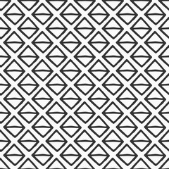 Abstract seamless pattern of hand drawn rhombuses divided into two parts. Monochrome vector background.