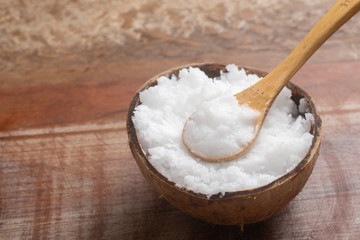 Coconut oil in the coconut bowl