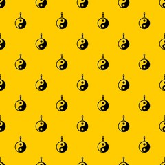 Sign yin yang pattern seamless vector repeat geometric yellow for any design