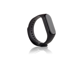 Fitness bracelet on a white background. fitness bracelet close up isolated on white background.
