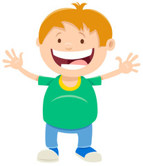 happy kid boy cartoon character