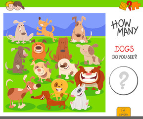 counting dogs activity worksheet task