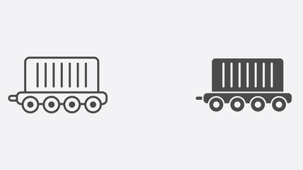 Cargo train vector icon sign symbol