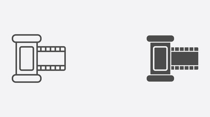 Film reel vector icon sign symbol