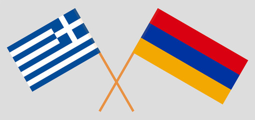Armenia and Greece. Armenian and Greek flags