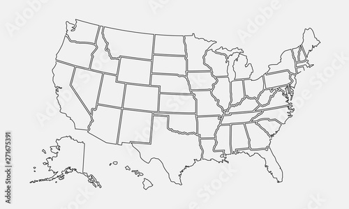 usa map outline united states vector blank map us line map template abstract wall mural abstra denys holovatiuk