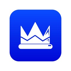 Prince crown icon blue vector isolated on white background