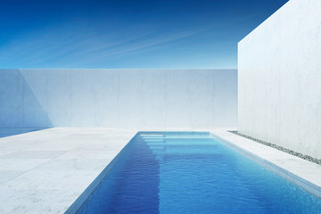 luxury modern backyard with a swimming pool - 271675969