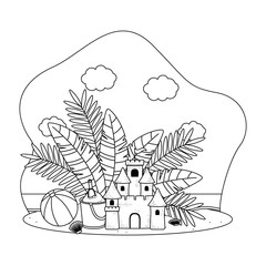 Summer and vacation icon set design