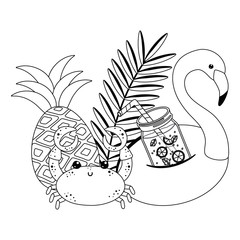 Summer and vacation flamingo float design
