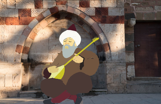 Alevi dede and saz