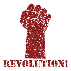 Revolution stamp. Fight For Your Right Motivation Poster Illustration Concept. Rough Vector Fist Illustration Design On Isolated Background.