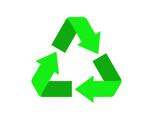 Obraz premium Recycle symbol or sign of conservation green icon isolated on white background. Vector symbol on the packaging.