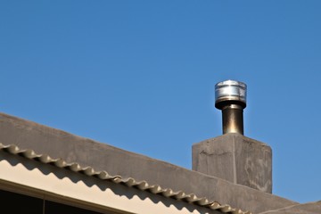 A stainless steel roof chimney. 