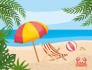 Summer and vacation icon set design