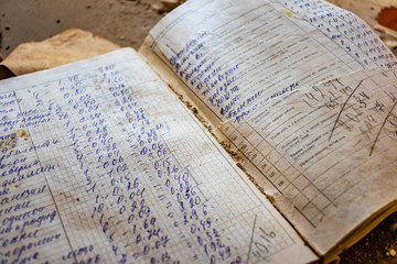 dilapidated and abandoned doctors office in chernobyl