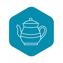 Tea pot icon. Outline tea pot vector icon for web design isolated on white background