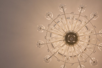 chandelier on the ceiling