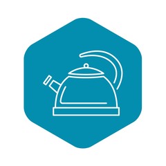 Whistle kettle icon. Outline whistle kettle vector icon for web design isolated on white background