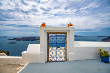 Panoramic View and Streets of Santorini Island in Greece, Shot in Thira