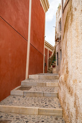 Panoramic View and Streets of Santorini Island in Greece, Shot in Thira