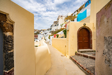 Panoramic View and Streets of Santorini Island in Greece, Shot in Thira
