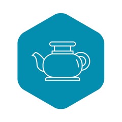 Modern tea pot icon. Outline modern tea pot vector icon for web design isolated on white background