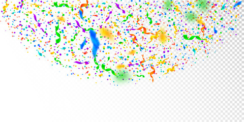 Streamers and confetti. Colorful tinsel and foil r