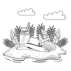 Summer and vacation icon set design