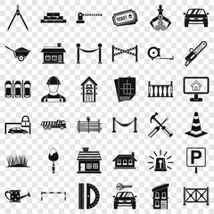 Barrier icons set. Simple style of 36 barrier vector icons for web for any design