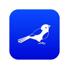 Bird icon digital blue for any design isolated on white vector illustration