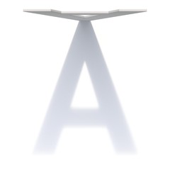 Vertical drop shadow font Letter A 3D