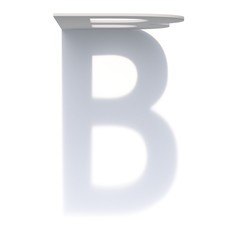 Vertical drop shadow font Letter B 3D