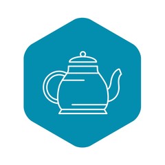 Home teapot icon. Outline home teapot vector icon for web design isolated on white background