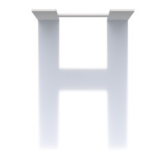 Vertical drop shadow font Letter H 3D