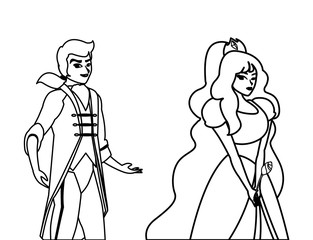 prince charming and princess of tales characters