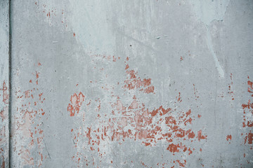 Abstract colorful wall texture and background. Close-up iron surface with old gray and red paint