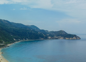 Aerial view of Pefkoulia beach.