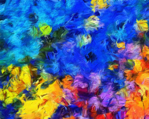 Abstract painting, Wall art, Canvas print, Oil paint, Modern drawing, Textured brushstrokes, Contemporary impressionism style, Warm fancy colors, Psychedelic design pattern, surreal fine art texture