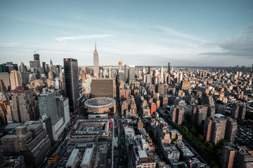 view from top on Madison Square Garden and Empire State Building
