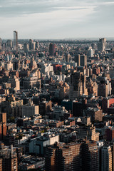 New York skyline view from above the city. 